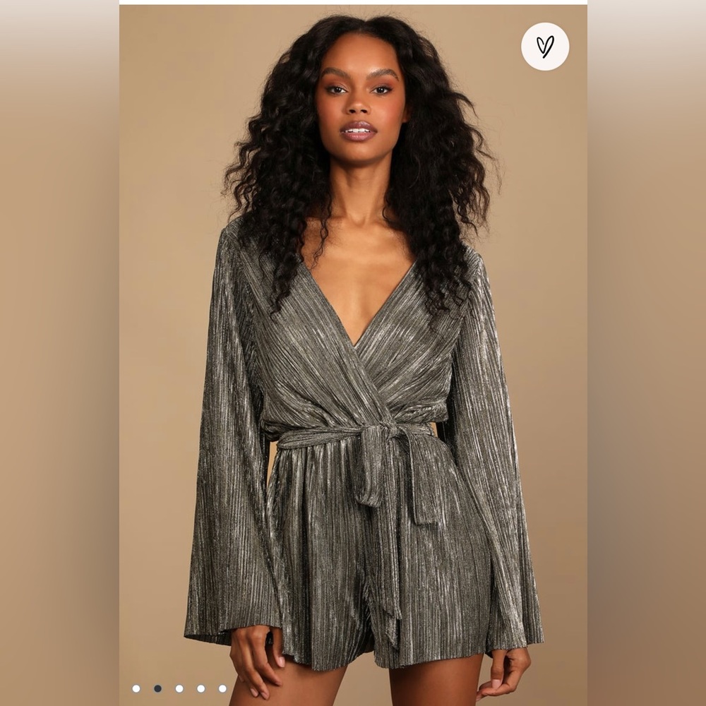 If By Sea Metallic Silver Romper